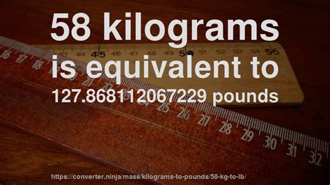 Convert 58 Kilograms to Pounds